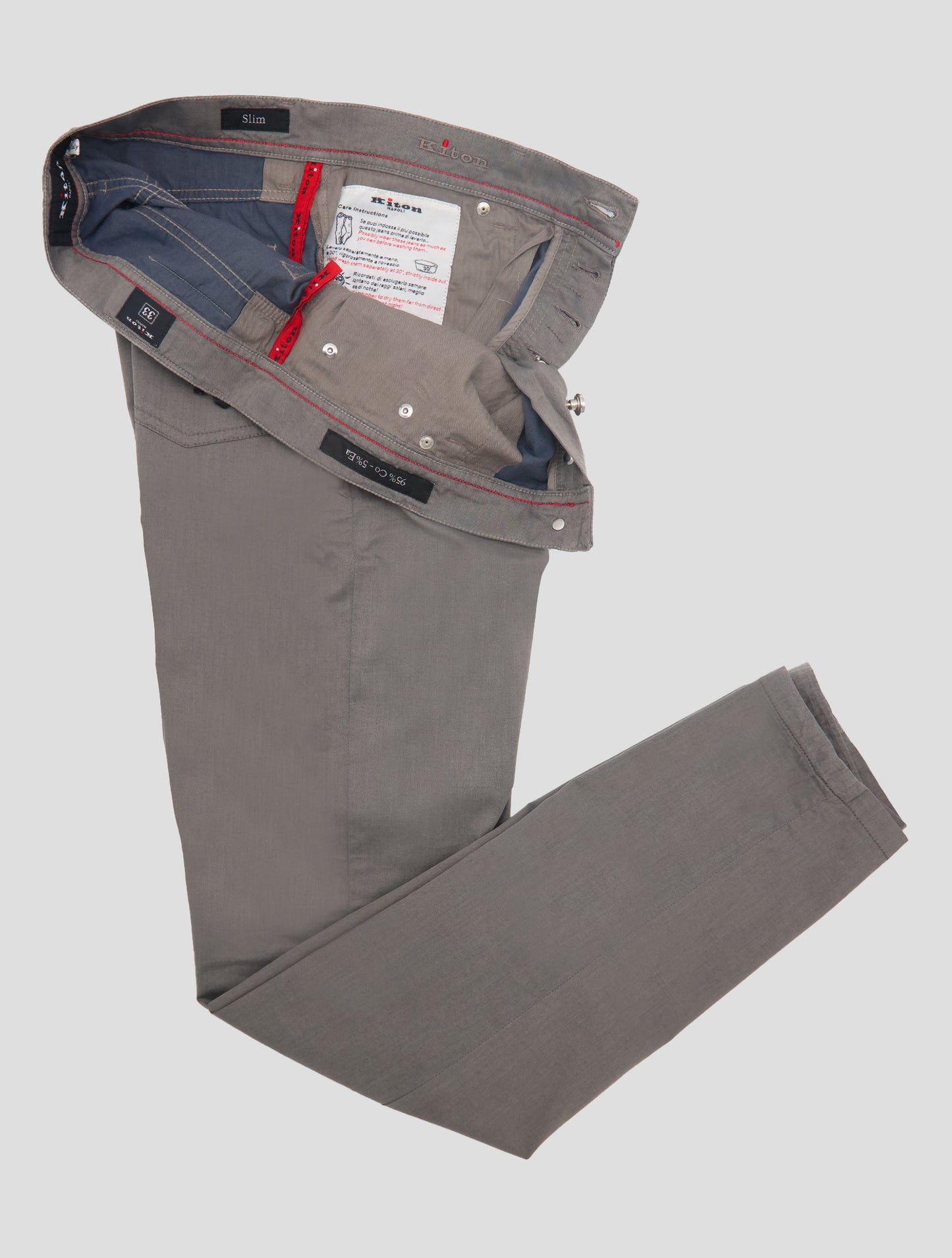 Kiton Gray Cotton Ea Jeans