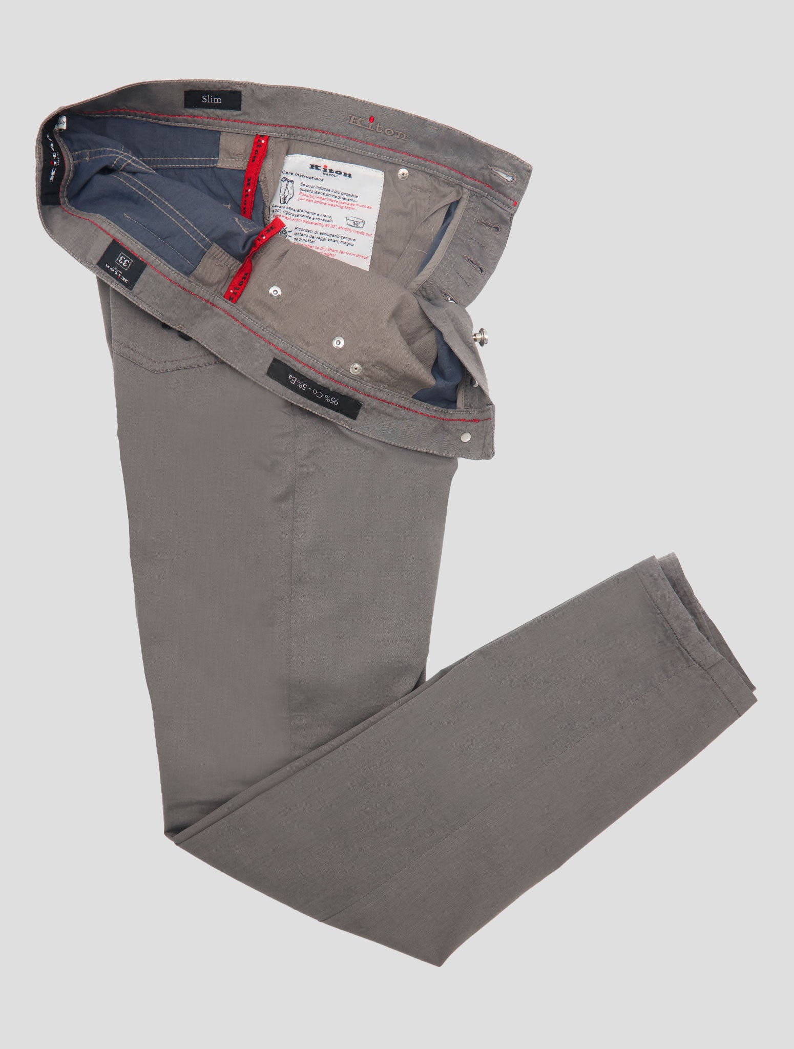 Kiton Gray Cotton Ea Jeans