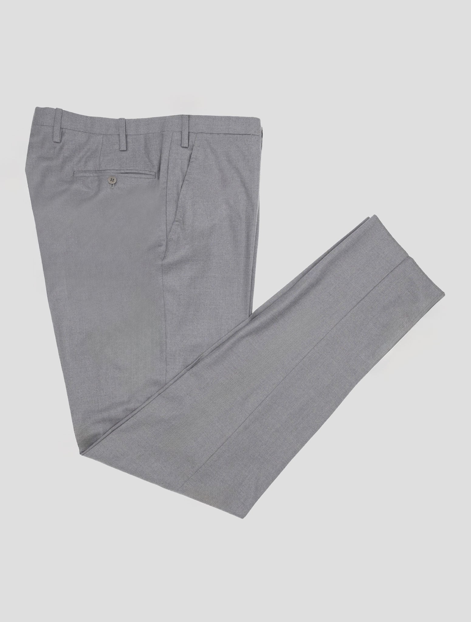 Kiton Gray Wool 14 Micron Dress Pants