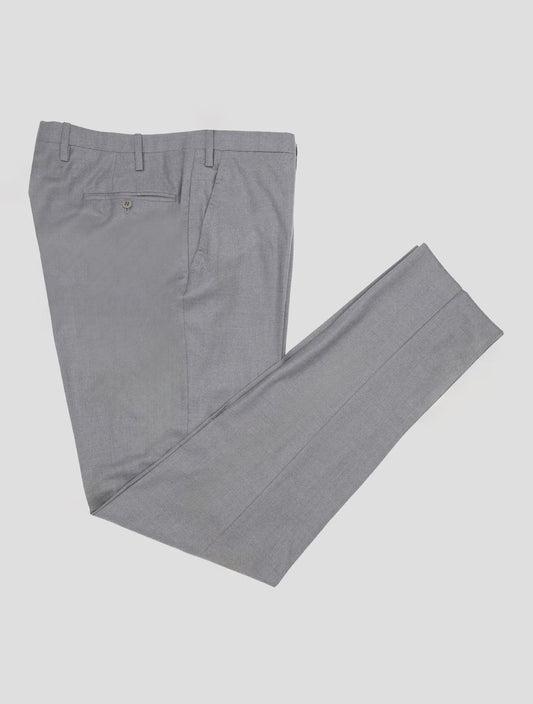 Kiton Gray Wool 14 Micron Dress Pants