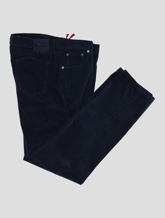 Kiton Blue Cotton Cashmere Ea Velvet Pants