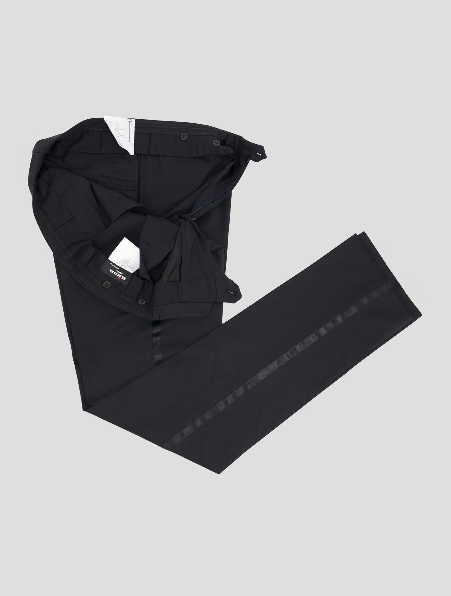 Kiton Black Wool 150's Dress Pants