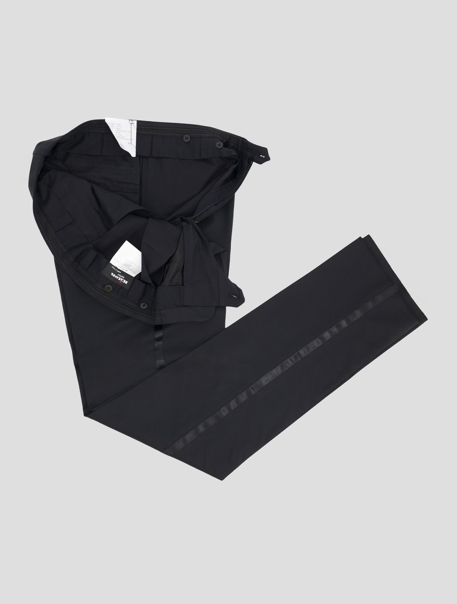 Kiton Black Wool 150's Dress Pants