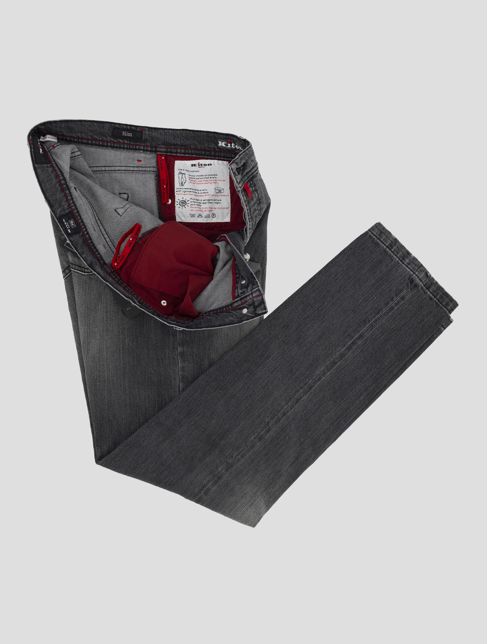 Kiton Gray Cotton Ea Jeans