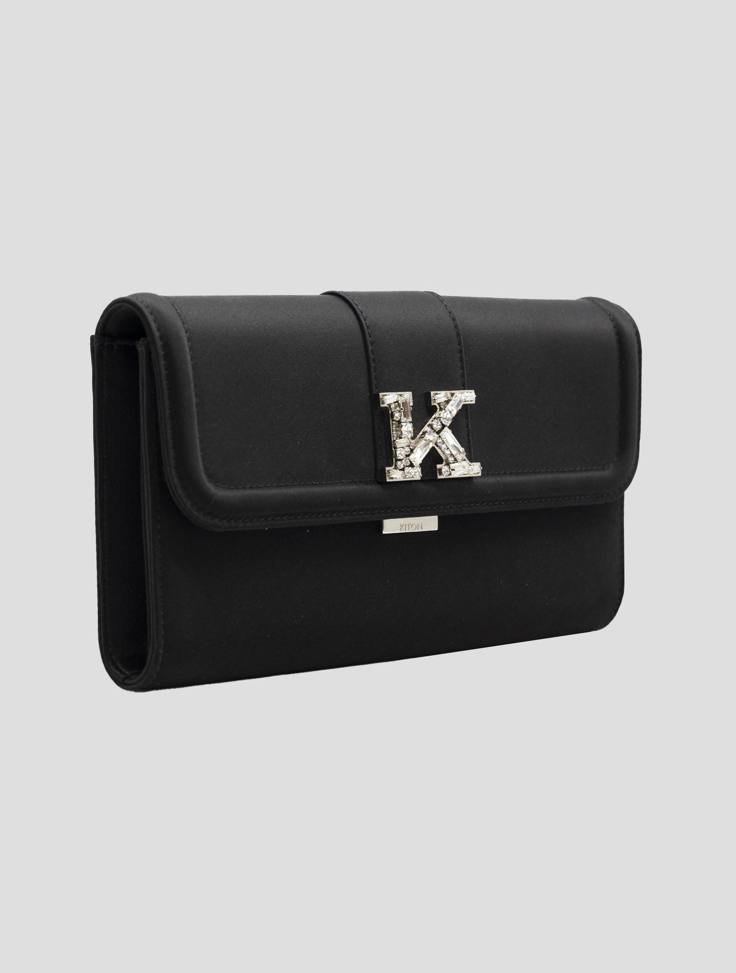 Kiton Black Viscose Silk Pochette