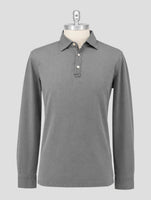 Kiton Gray Cotton Sweater Polo