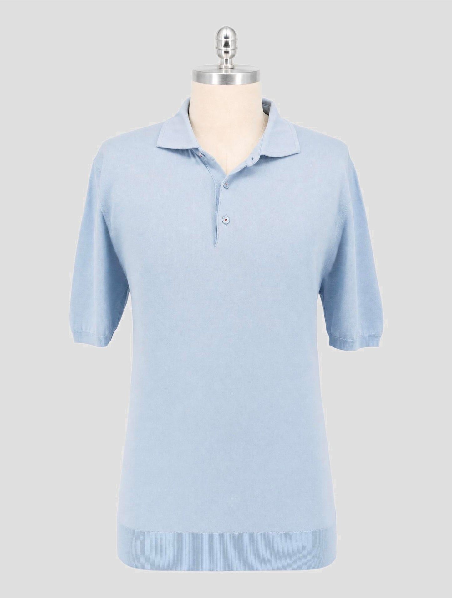 Kiton Light Blue Cotton Polo