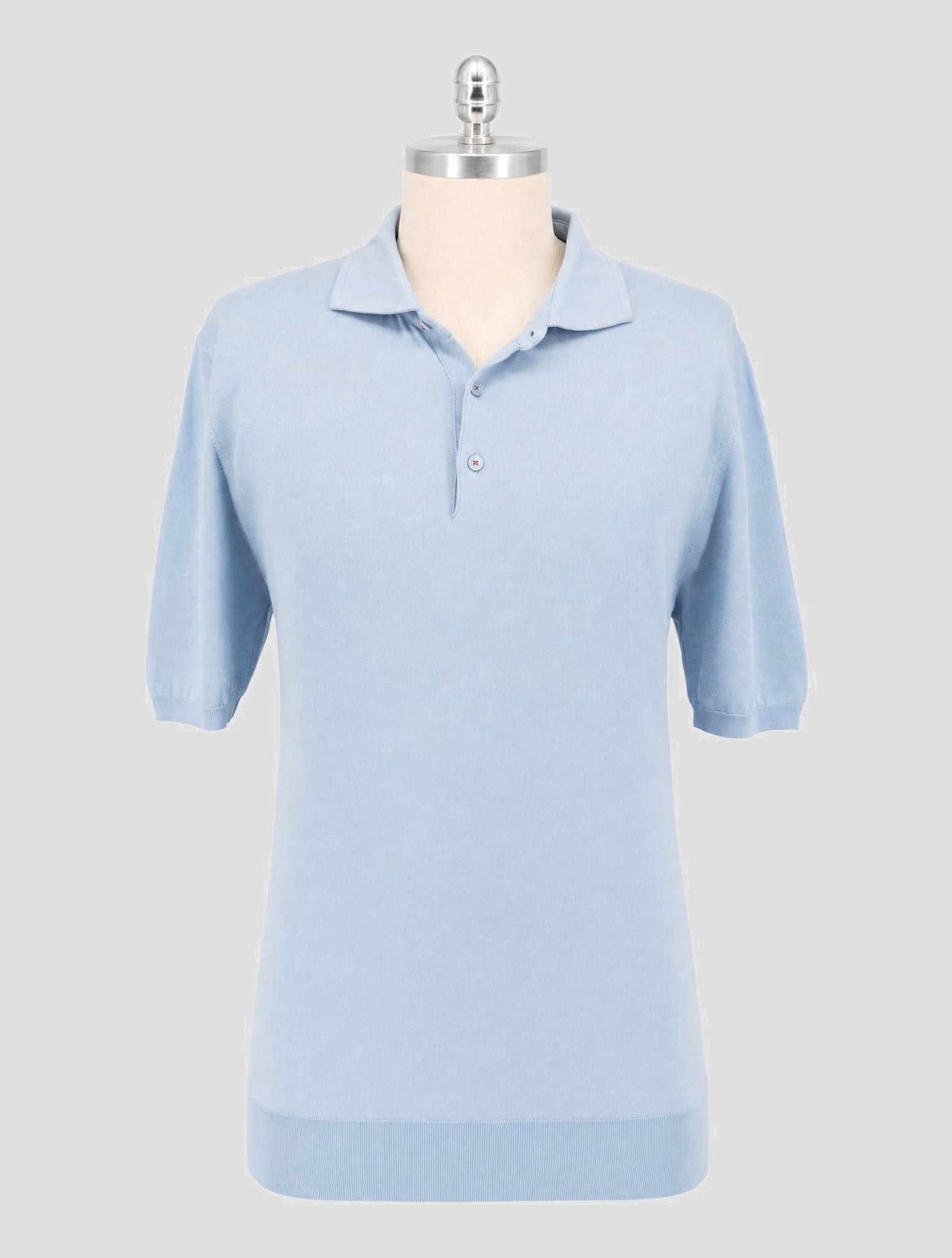 Kiton Light Blue Cotton Polo