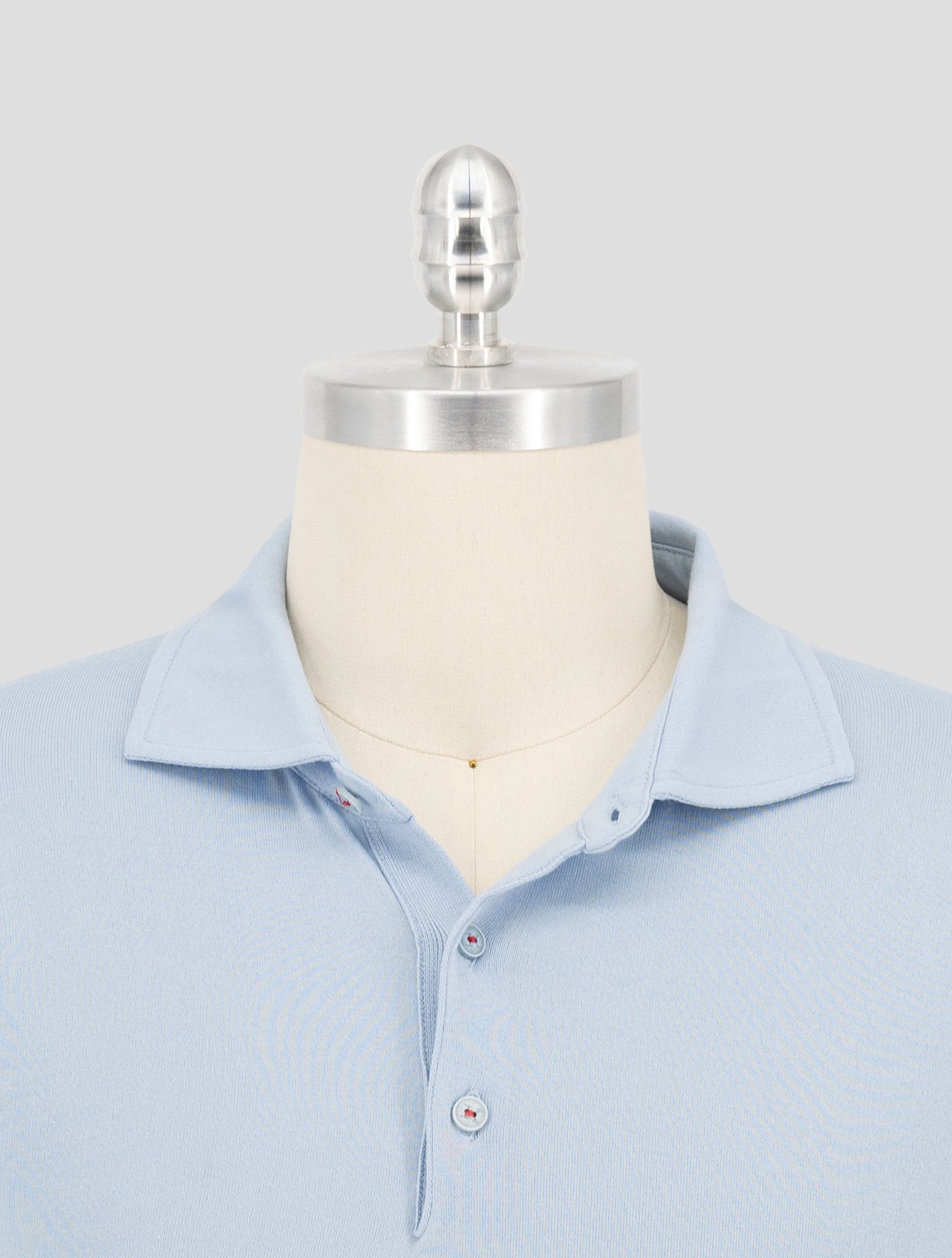 Kiton Light Blue Cotton Polo
