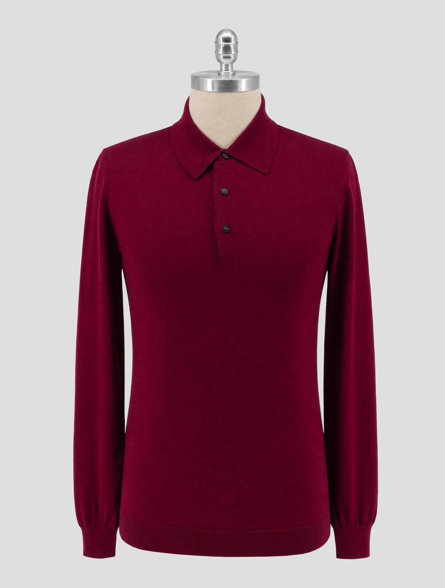 Kiton Burgundy Cashmere Silk Sweater Polo