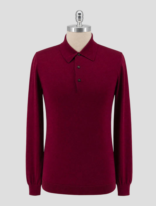 Kiton Burgundy Cashmere Silk Sweater Polo