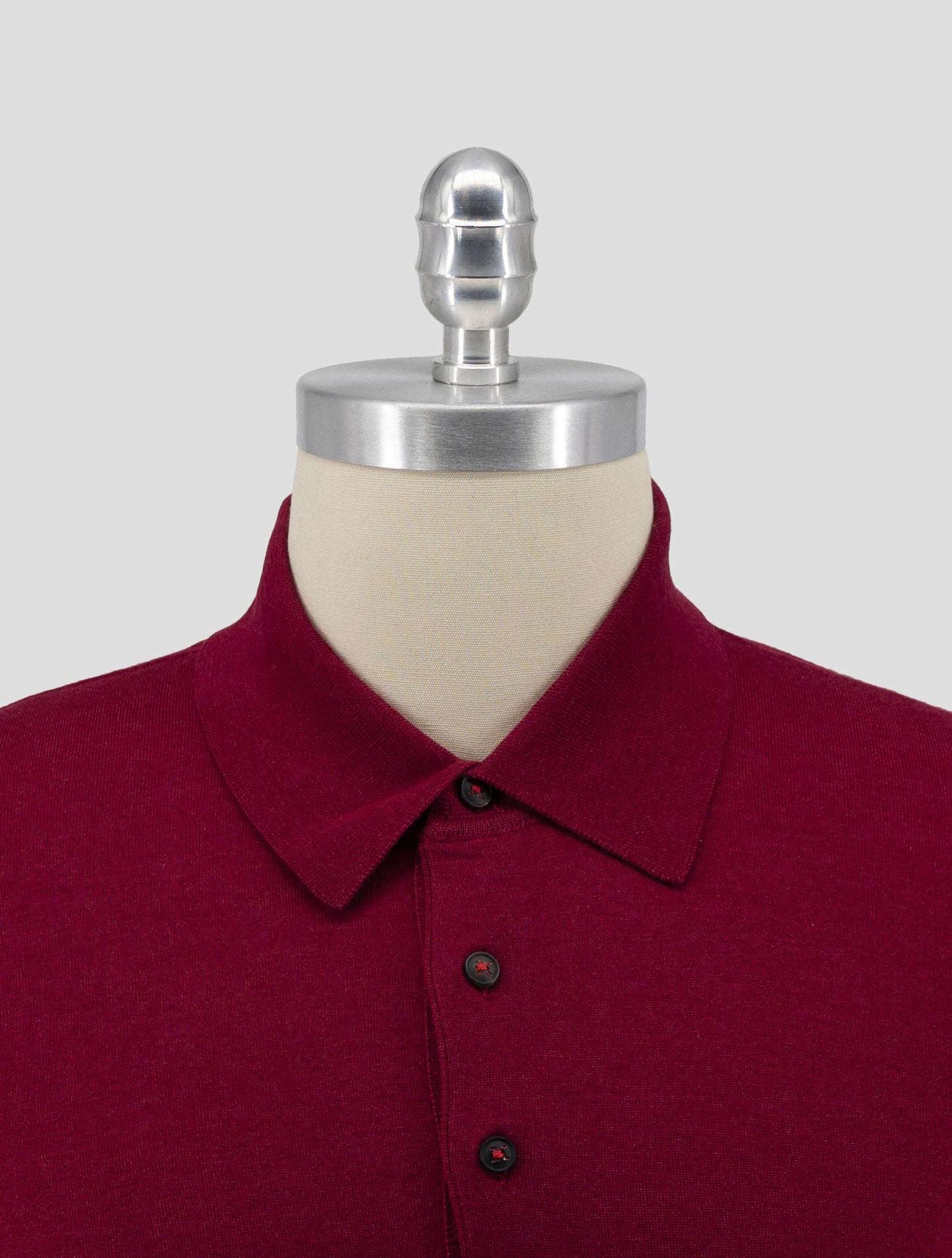 Kiton Burgundy Cashmere Silk Sweater Polo