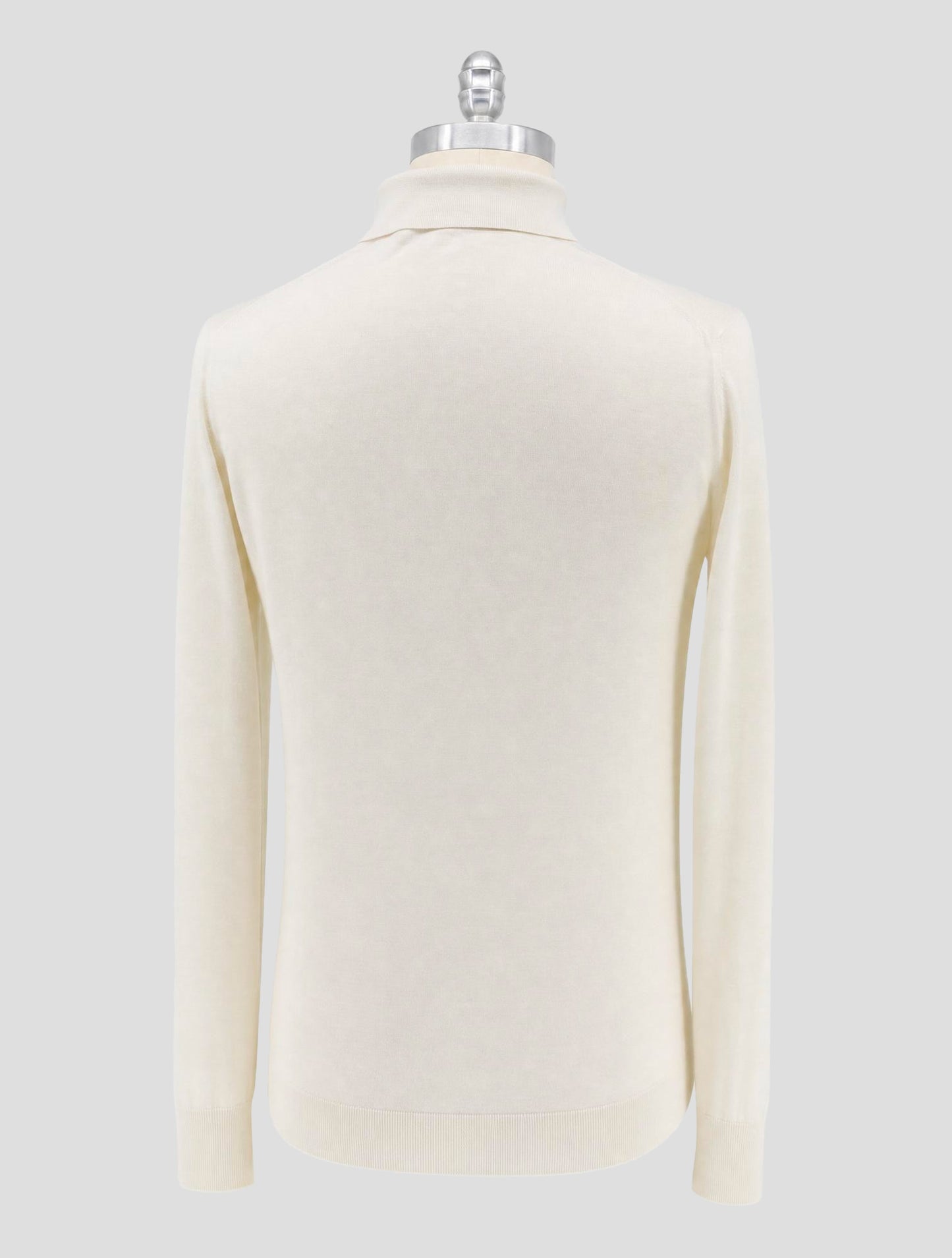 Kiton White Silk Cashmere Linen Sweater Polo