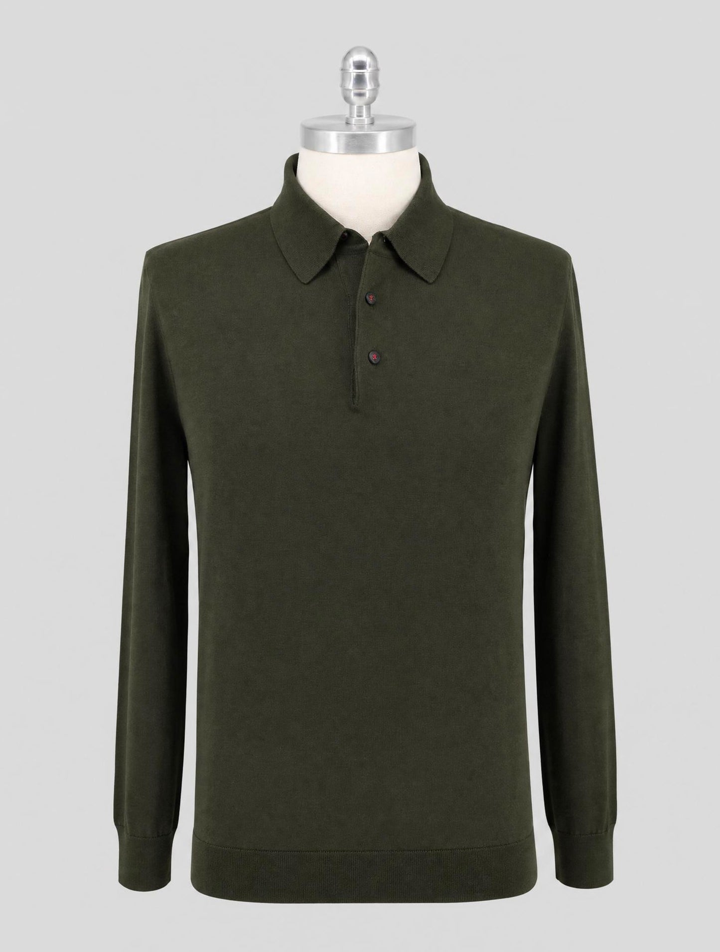 Kiton Green Cashmere Silk Sweater Polo
