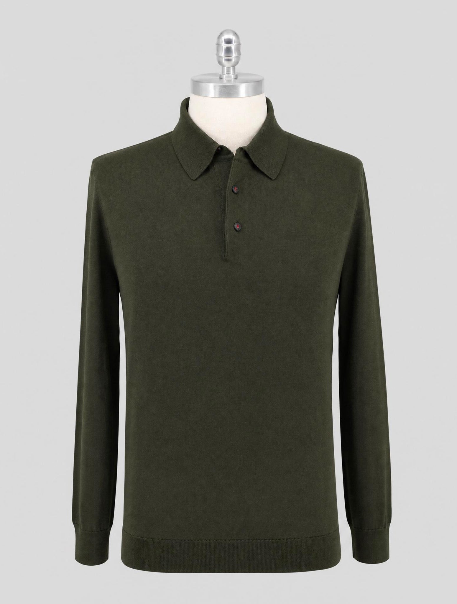Kiton Green Cashmere Silk Sweater Polo