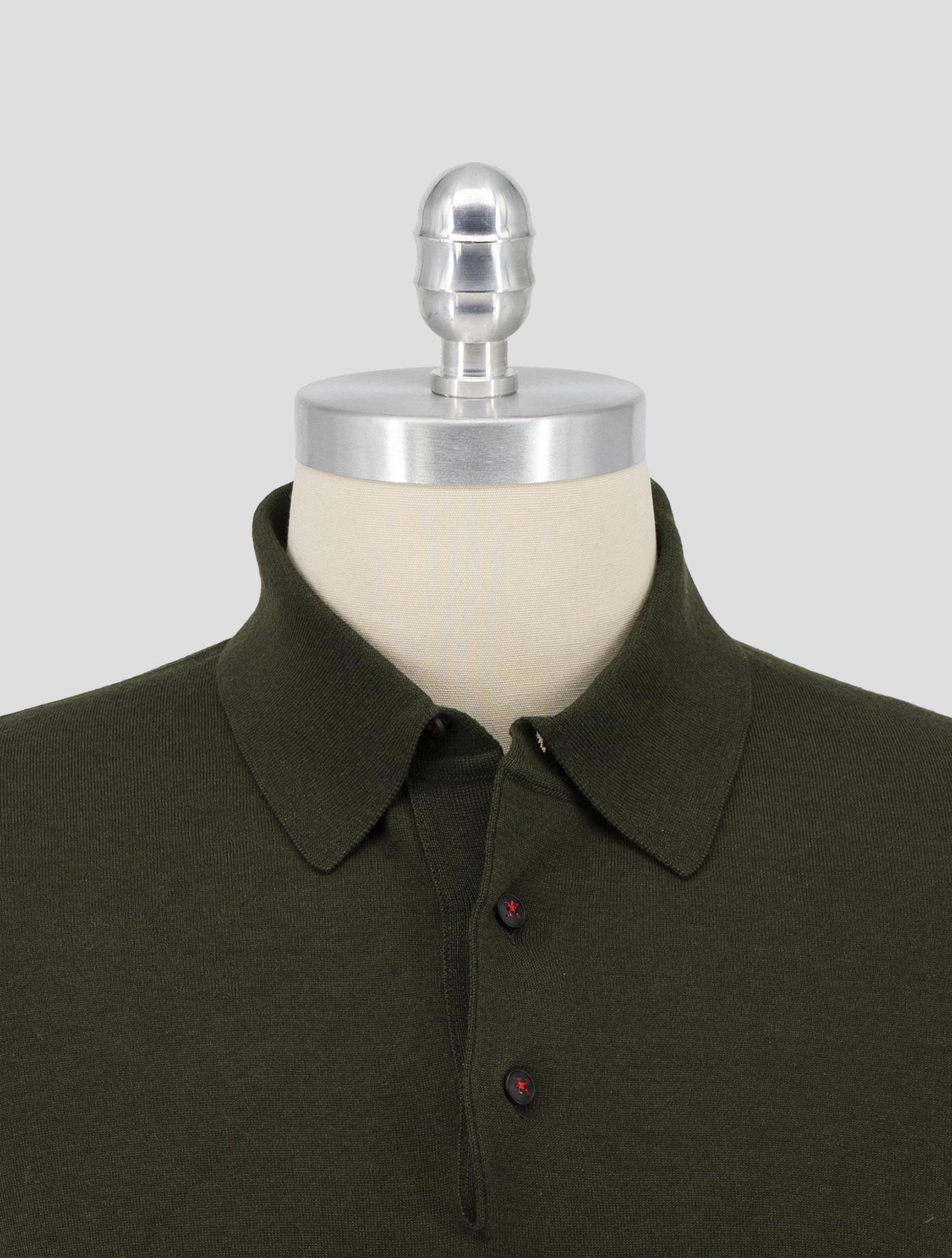 Kiton Green Cashmere Silk Sweater Polo