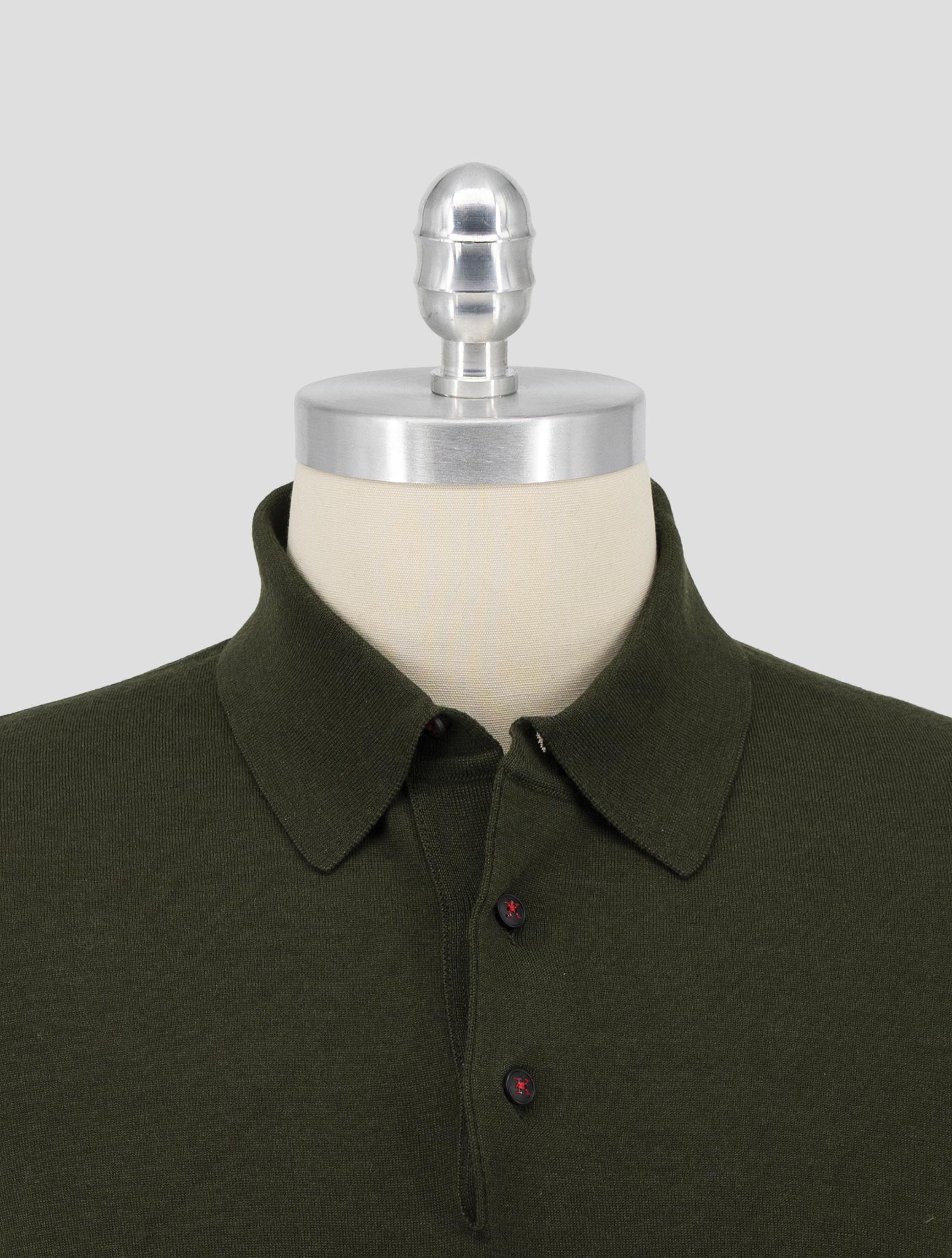Kiton Green Cashmere Silk Sweater Polo