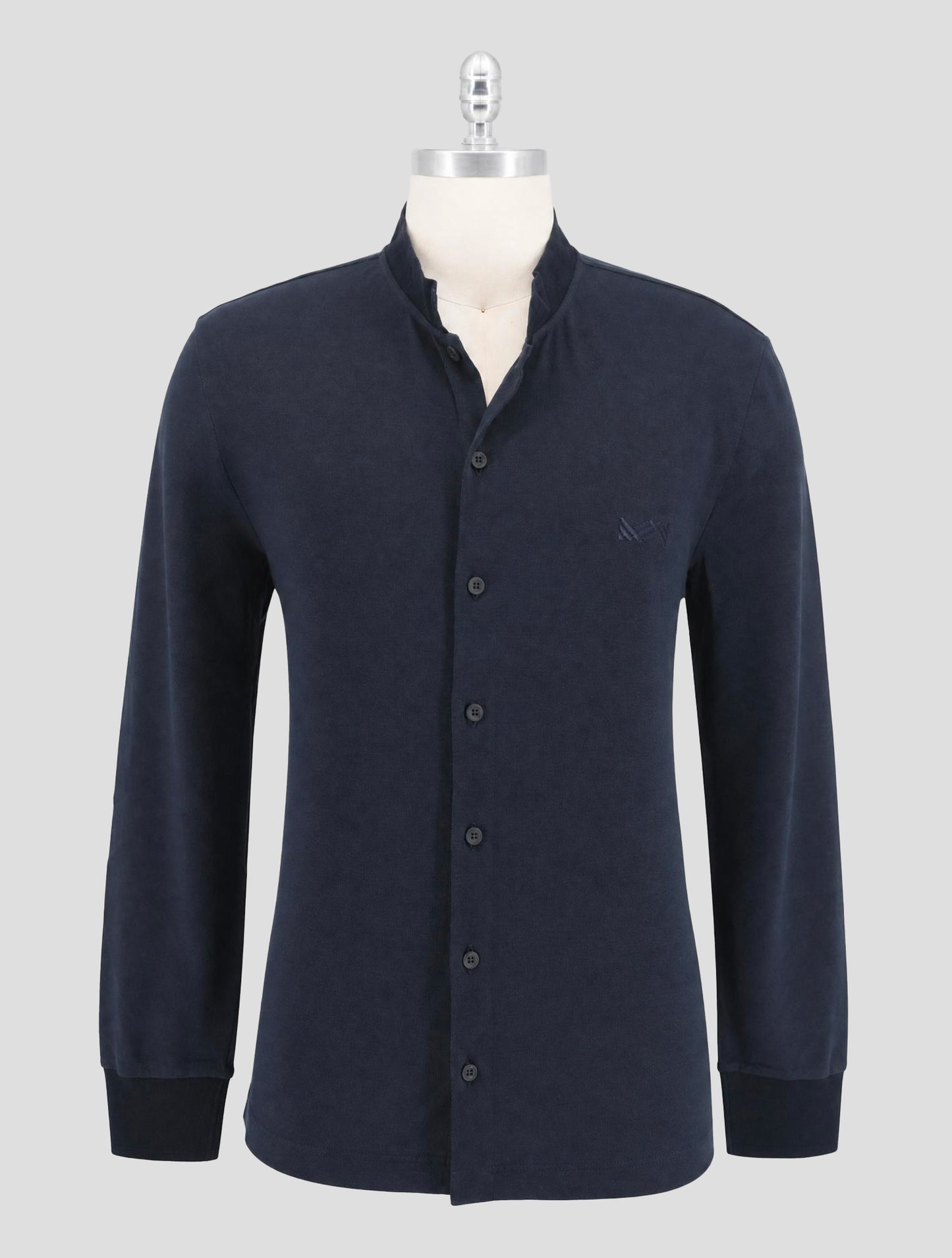 Kiton Knt Blue Cotton Silk Shirt