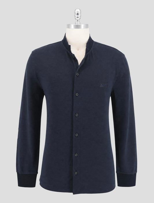 Kiton Knt Blue Cotton Silk Shirt
