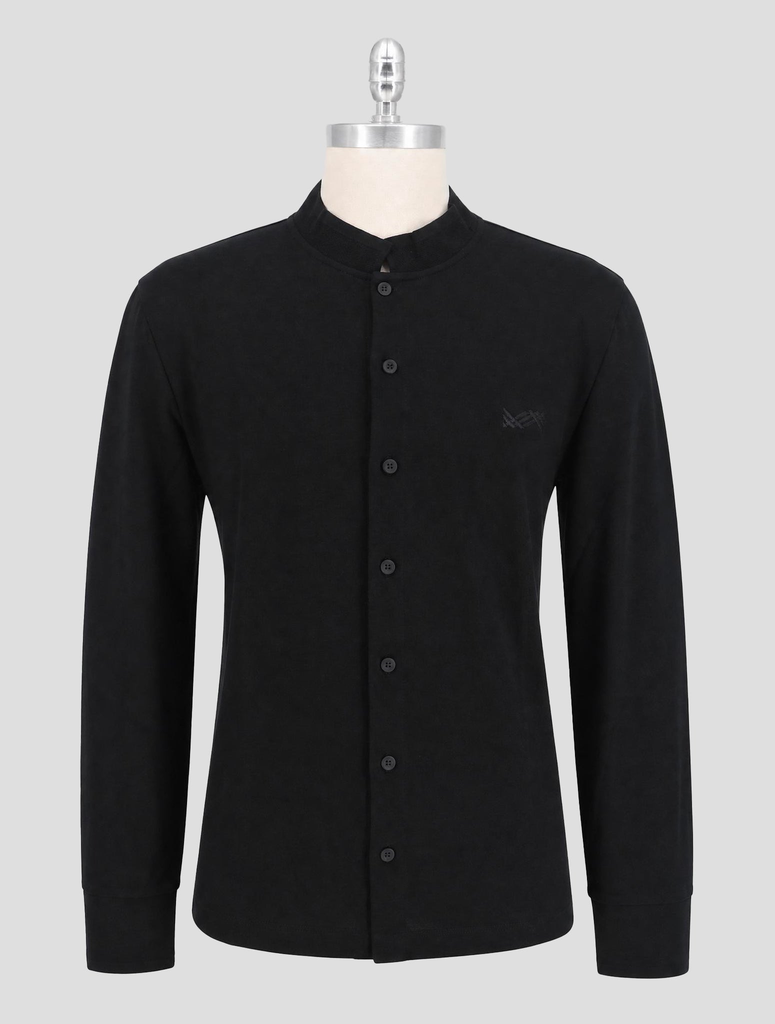 Kiton Knt Black Cotton Silk Shirt