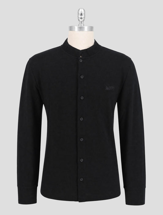 Kiton Knt Black Cotton Silk Shirt
