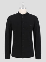 Kiton Knt Black Cotton Silk Shirt