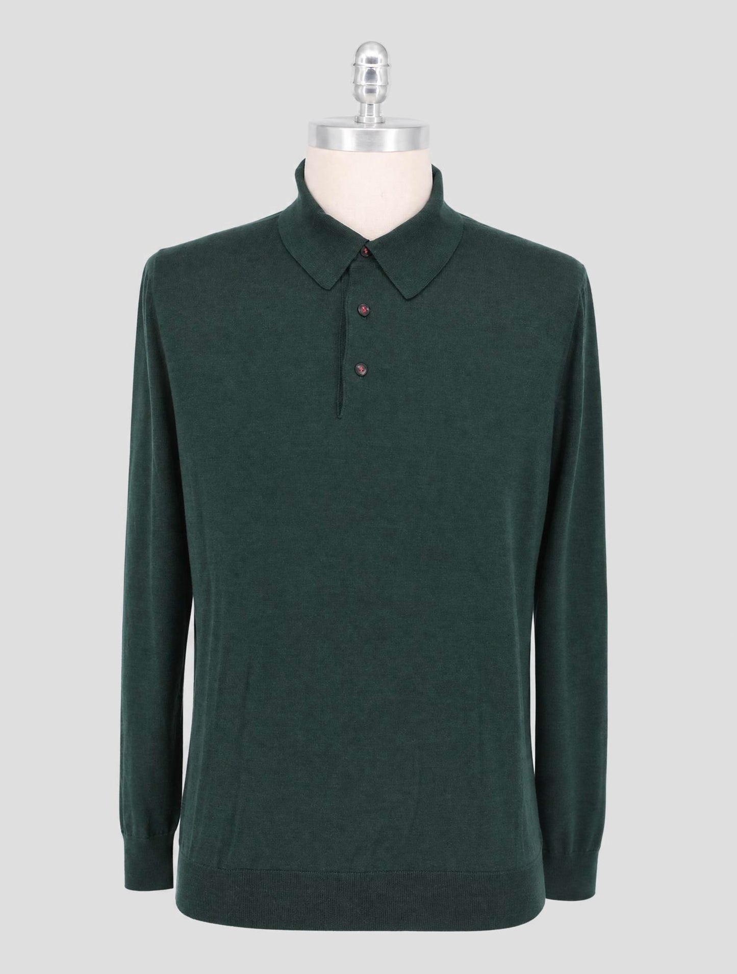 Kiton Green Cashmere Silk Sweater Polo