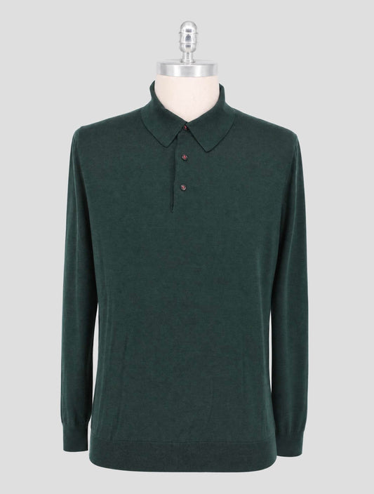 Kiton Green Cashmere Silk Sweater Polo