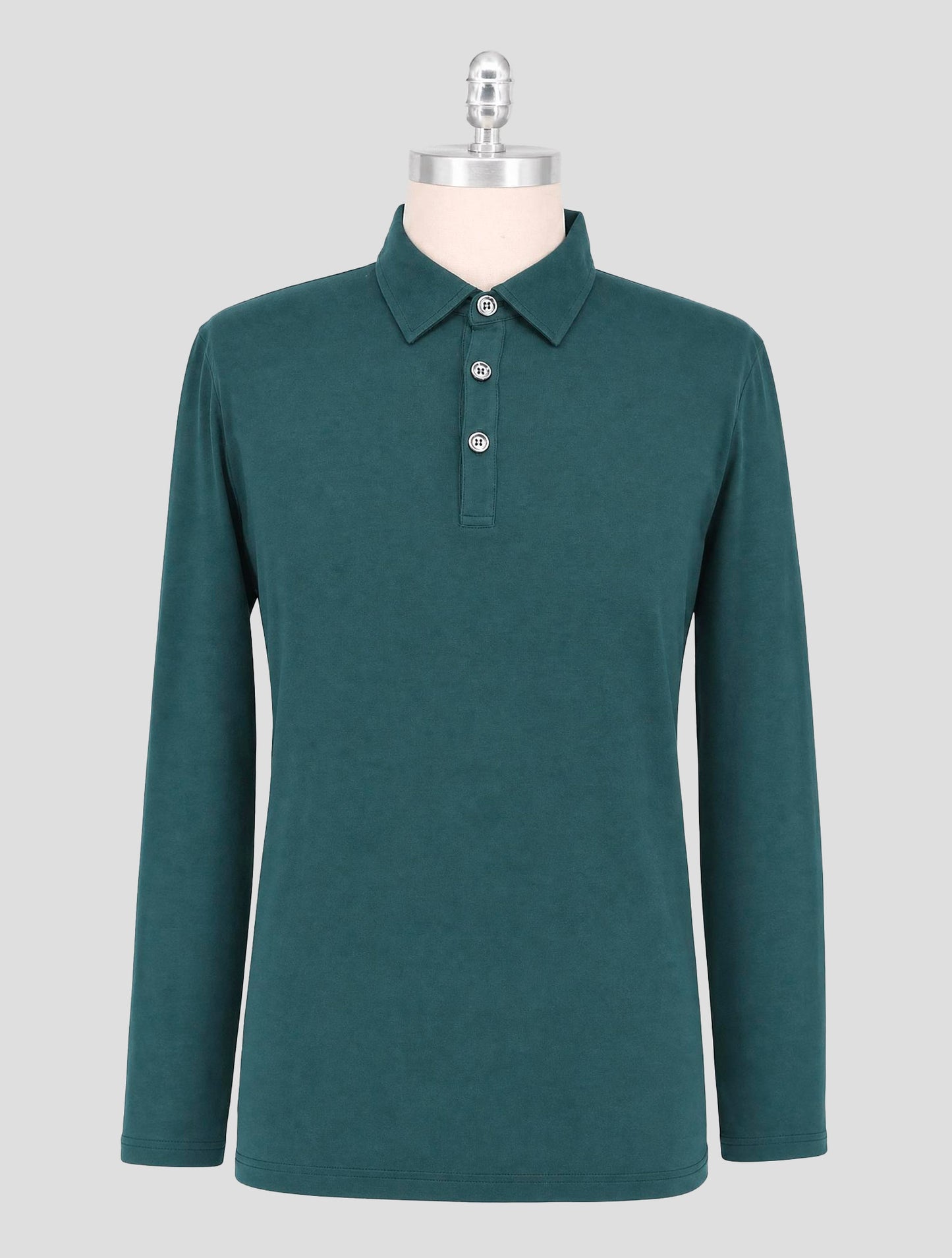 Kiton Green Cotton Cashmere Sweater Polo