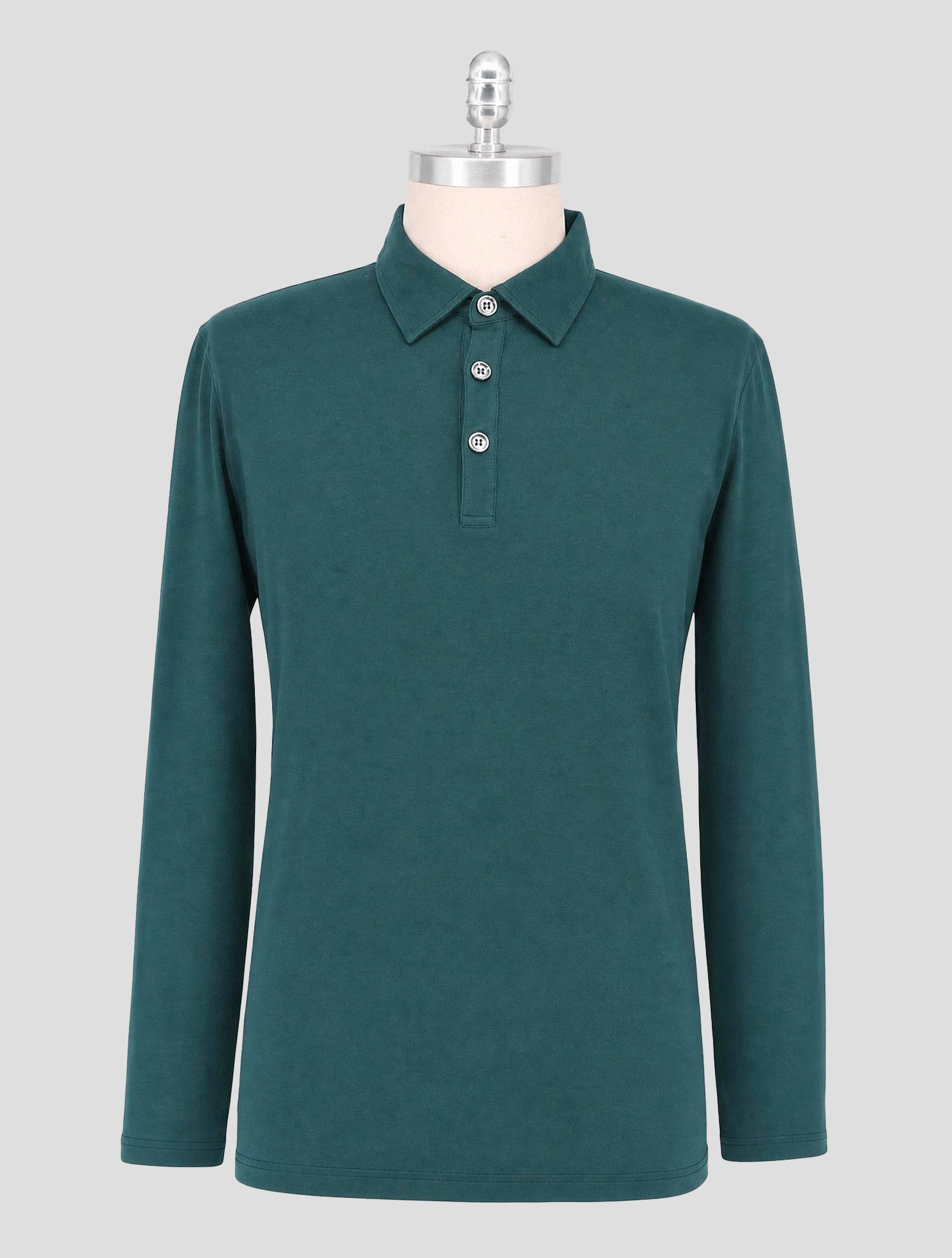 Kiton Green Cotton Cashmere Sweater Polo