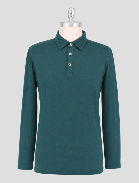 Kiton Green Cotton Cashmere Sweater Polo