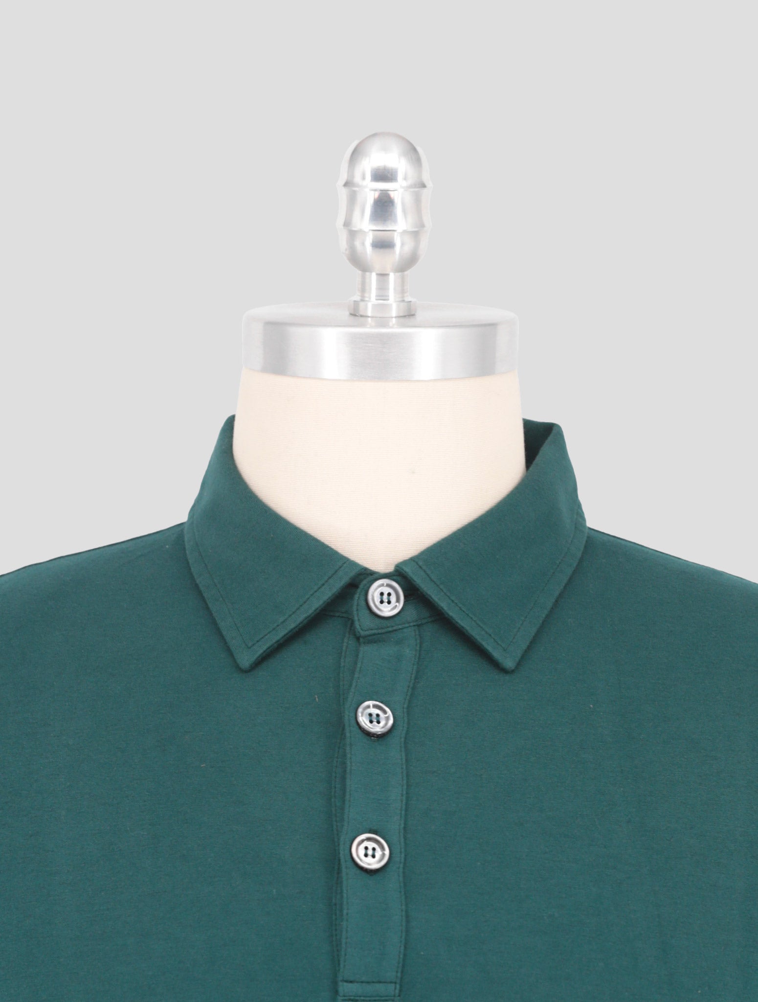 Kiton Green Cotton Cashmere Sweater Polo
