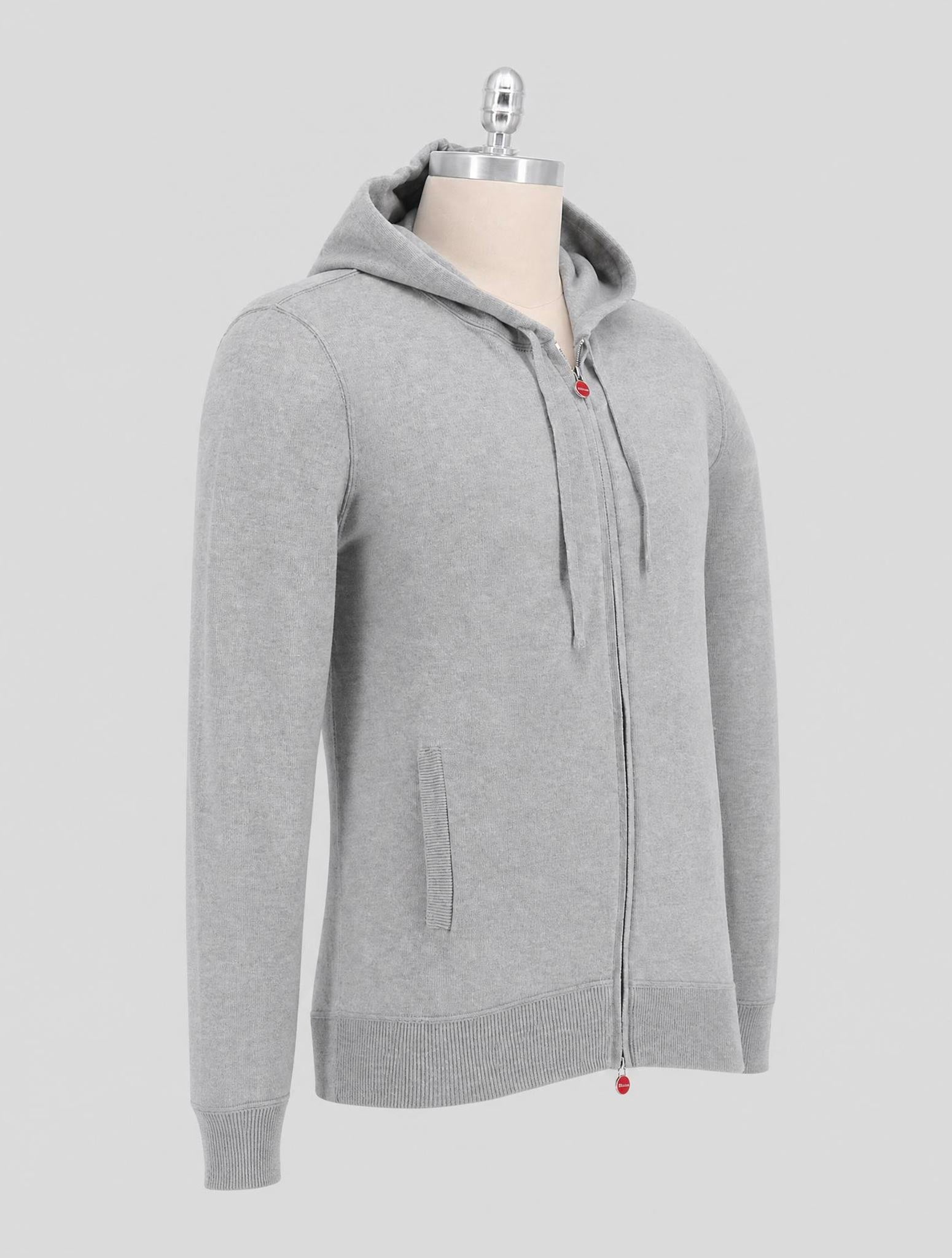 Kiton Gray Cashmere Sweater Hoodie