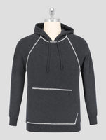 Kiton Dark Blue Cotton Sweater Hoodie