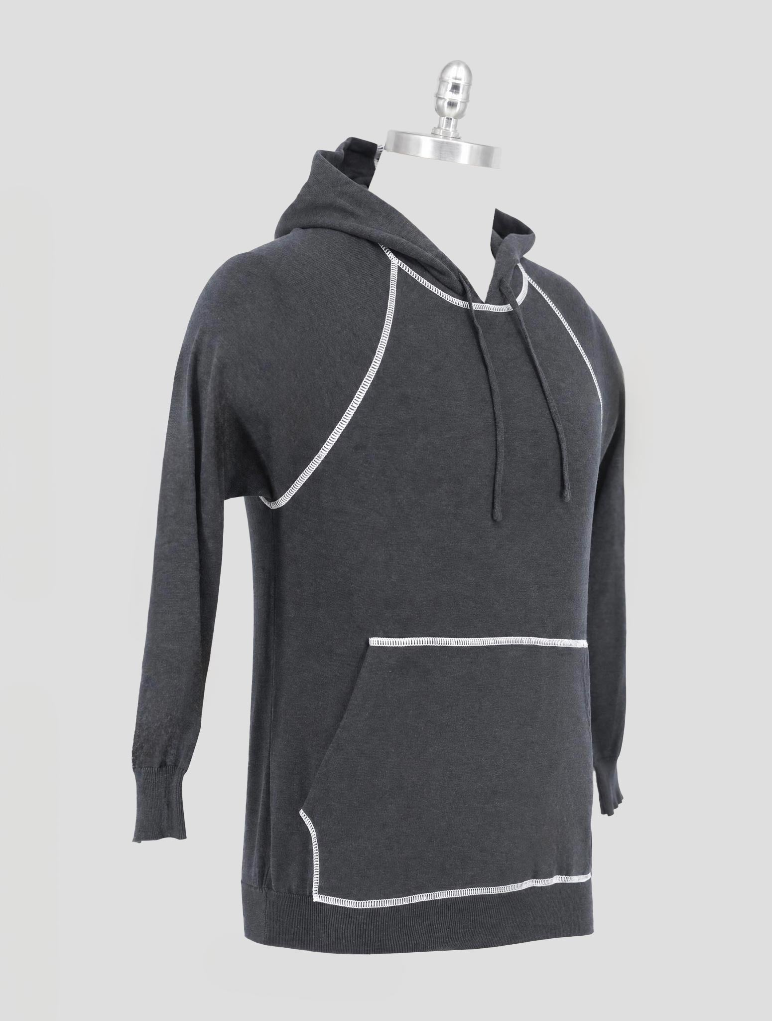 Kiton Dark Blue Cotton Sweater Hoodie