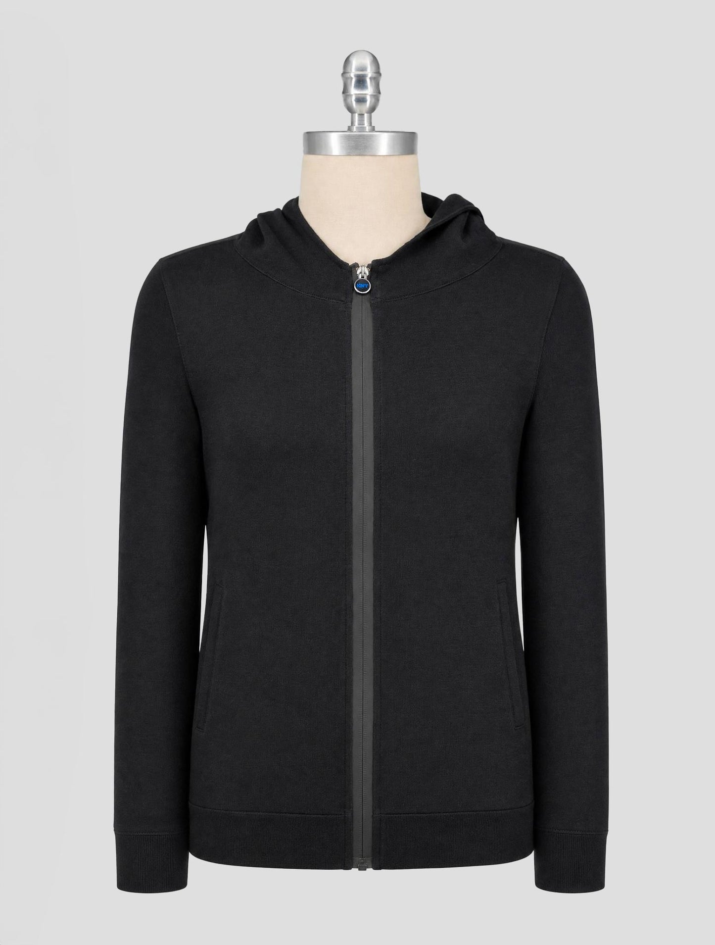 Kiton Black Cotton Sweater Full Zip