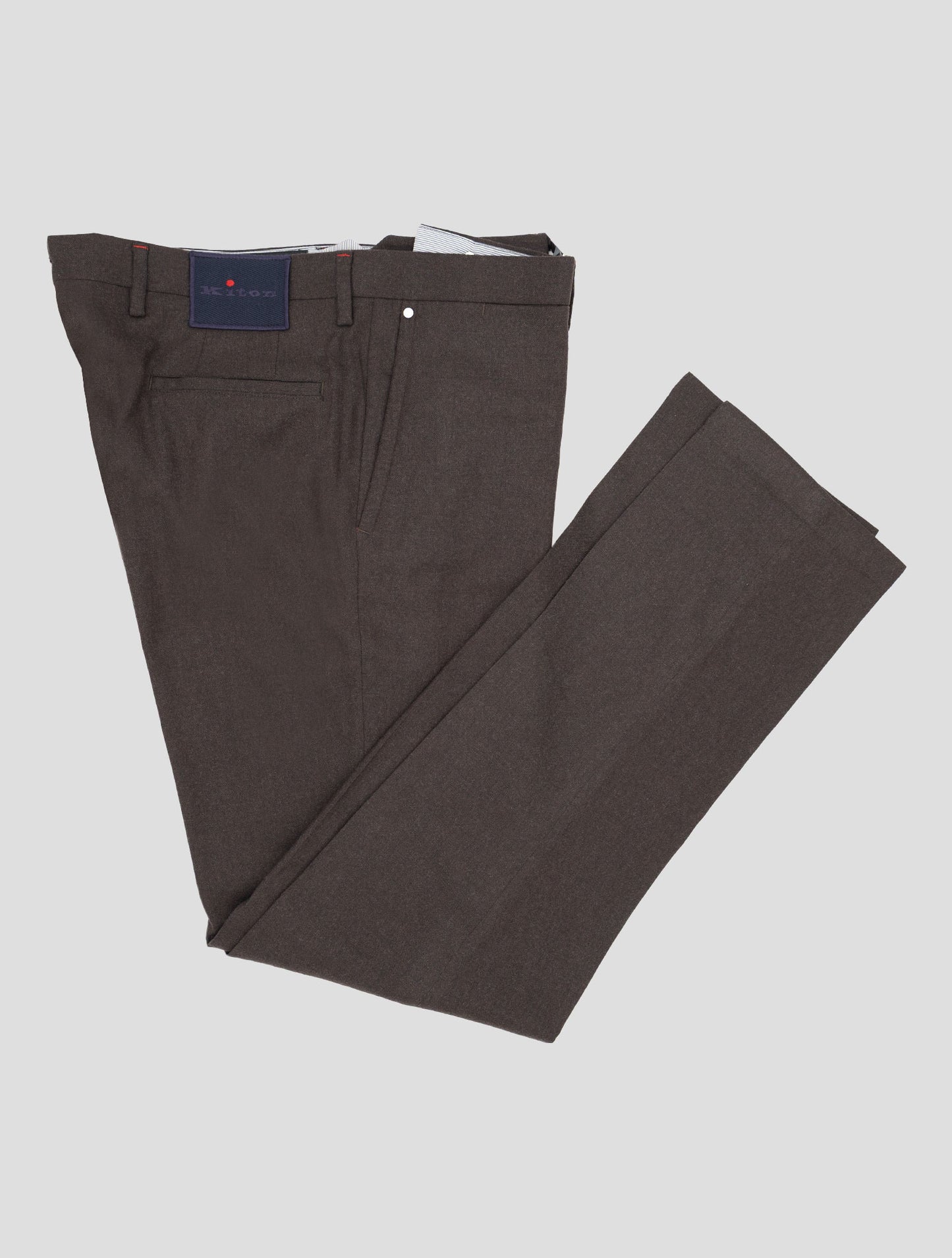 Kiton Brown Virgin Wool Pa Ea Pants