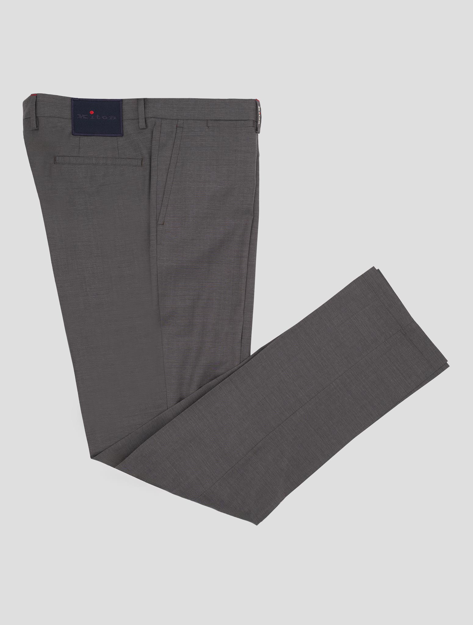 Kiton Gray Virgin Wool Dress Pants