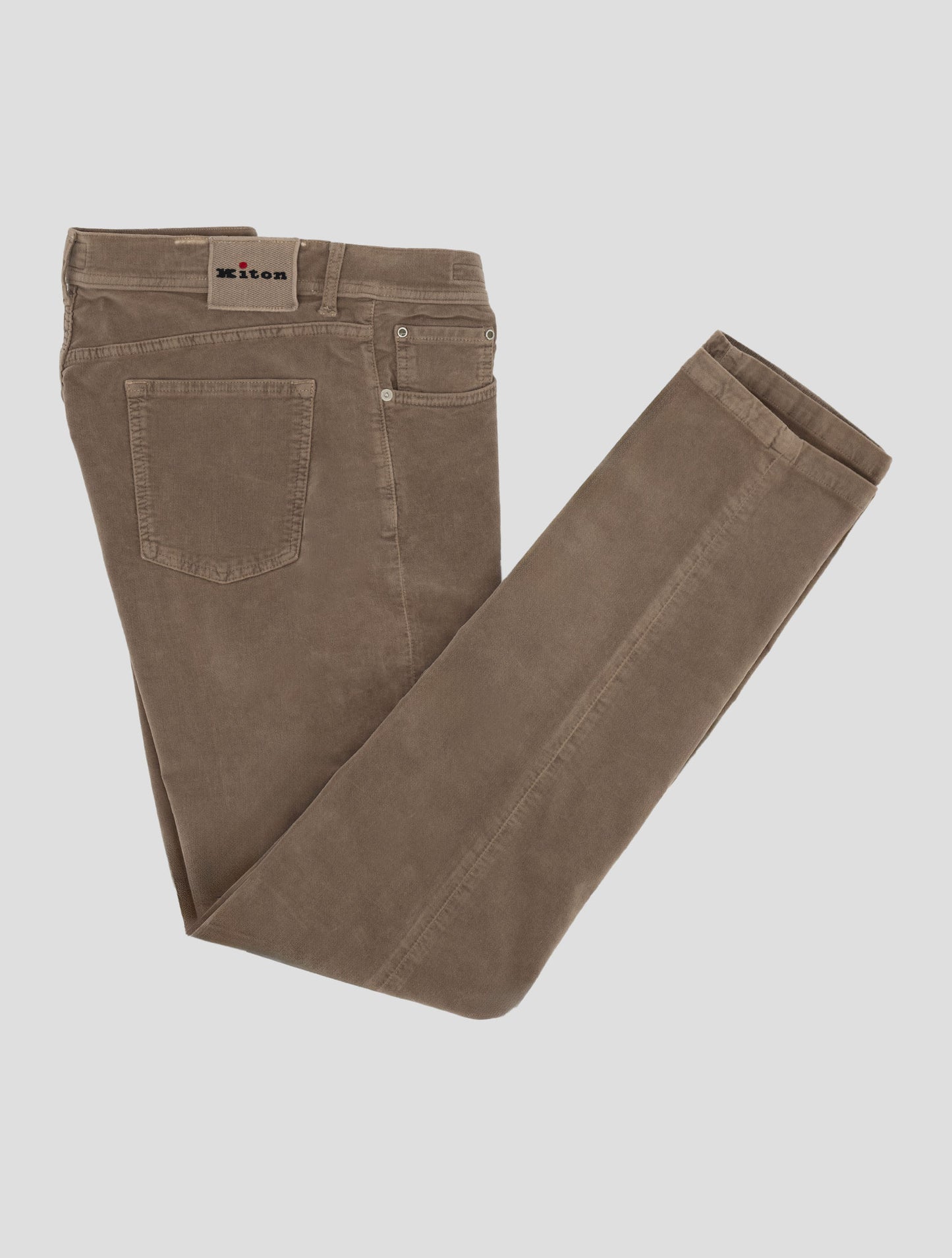 Kiton Taupe Cotton Ea Pants