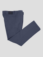 Kiton Blue Virgin Wool Dress Pants