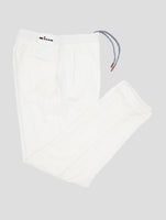 Kiton White Cotton Velvet Pants