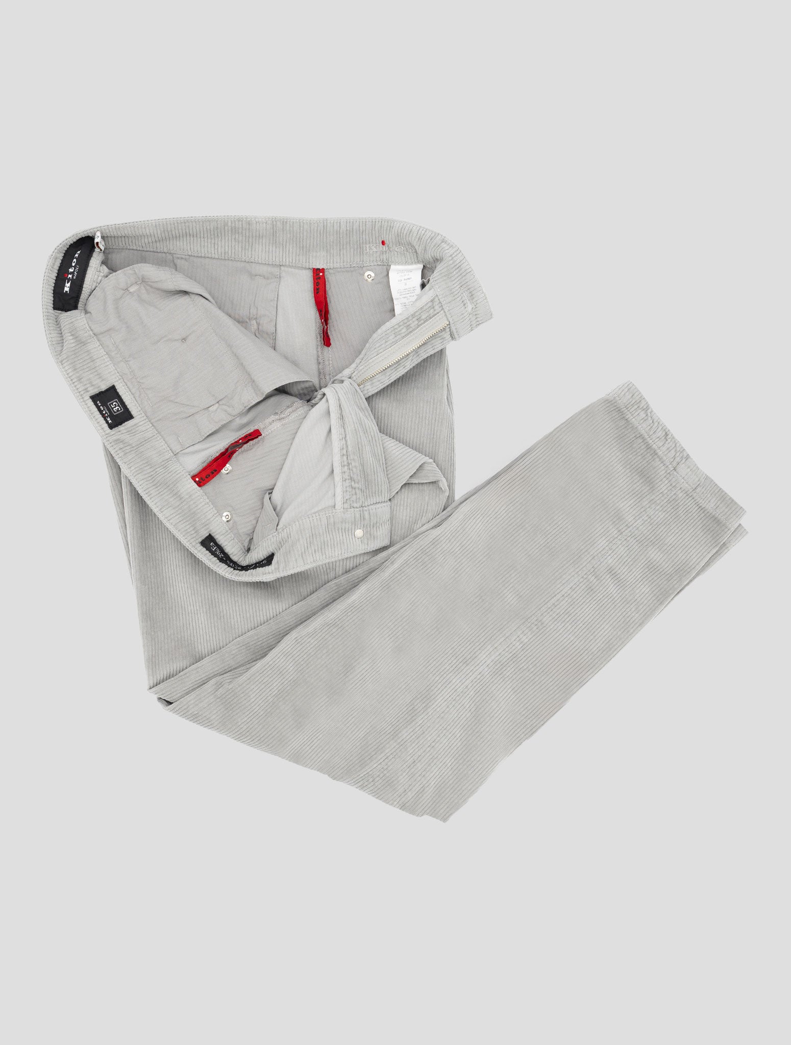 Kiton Gray Cotton Cashmere Ea Velvet Pants