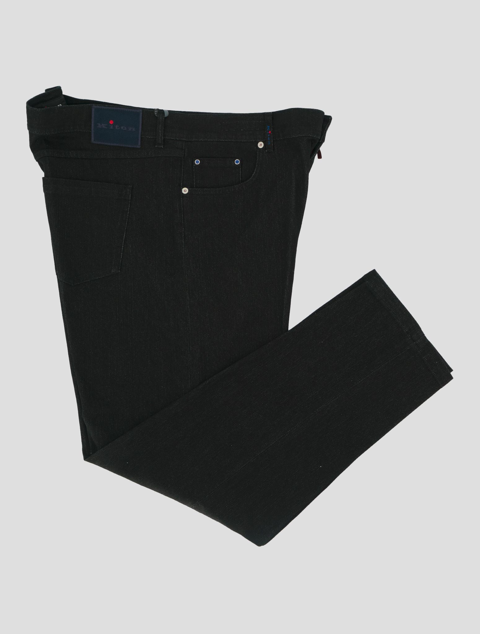 Kiton Black Cotton Pl Ea Pants 5 Pockets