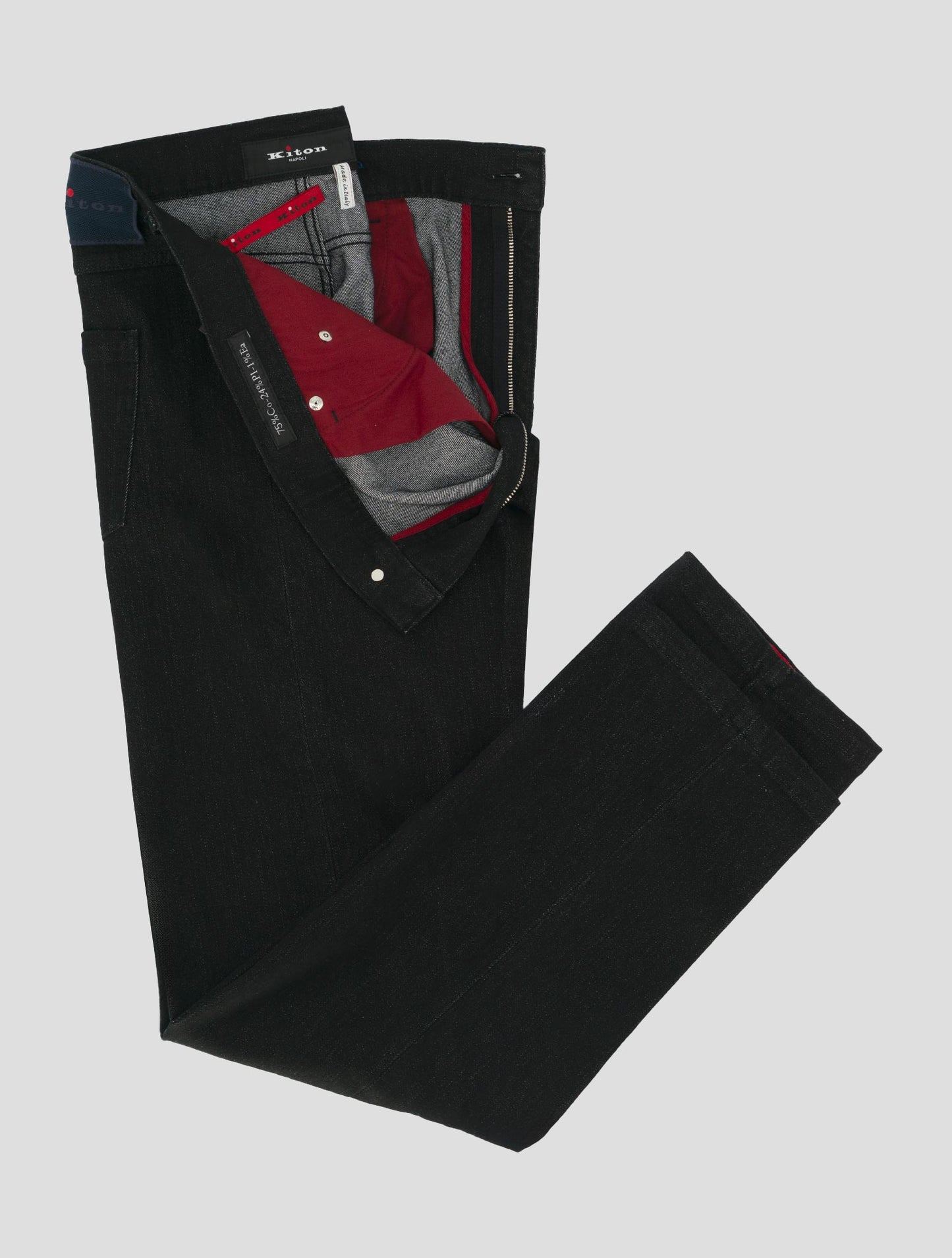 Kiton Black Cotton Pl Ea Pants 5 Pockets
