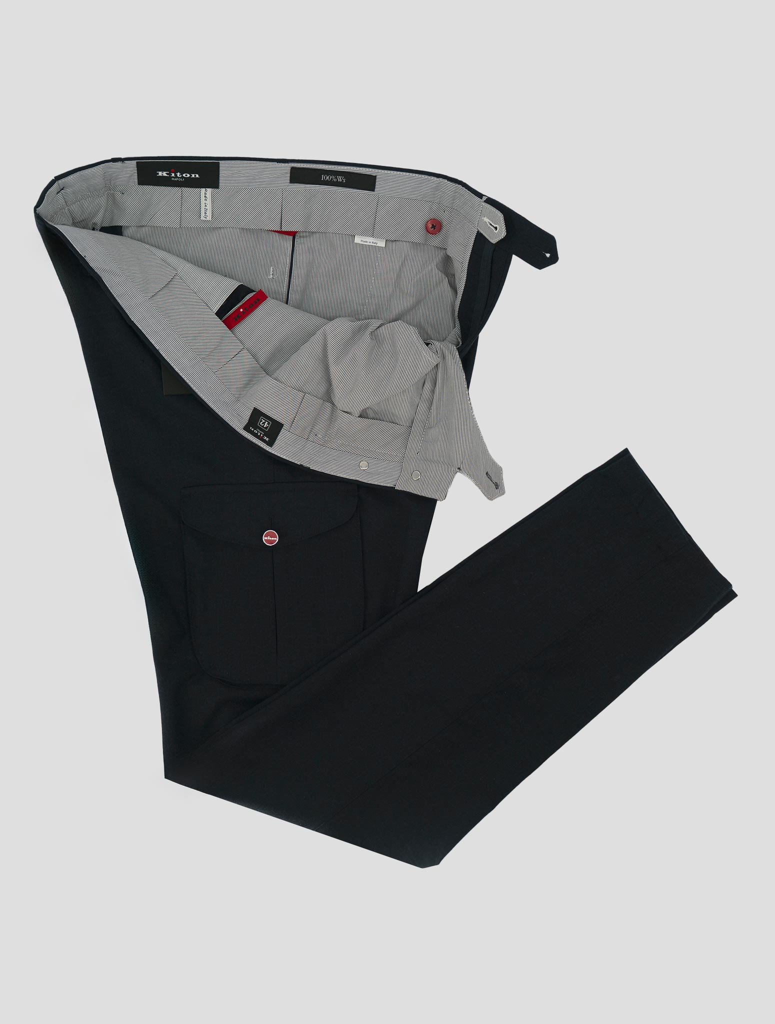 Kiton Blue Cashmere Cargo Pants
