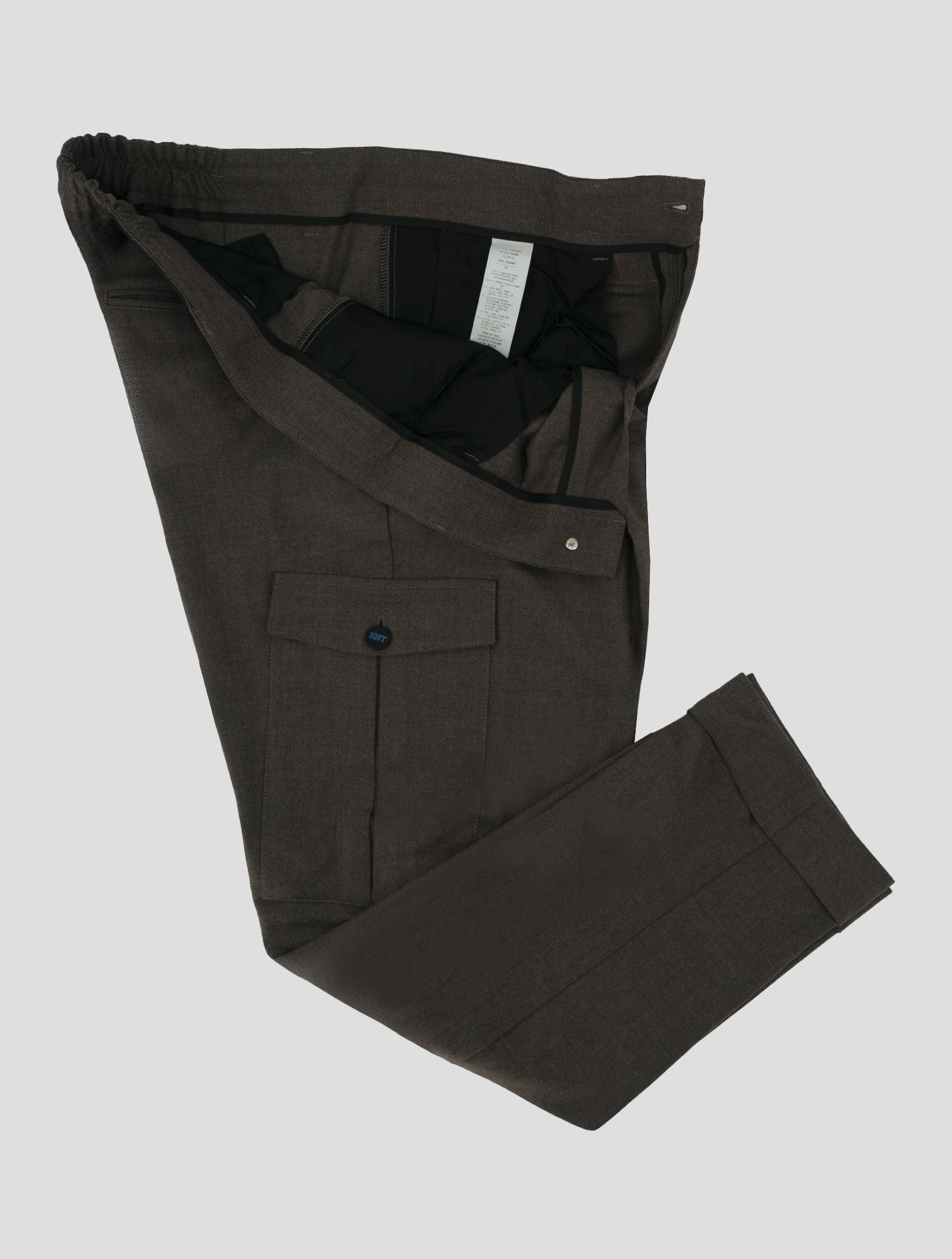 Kiton KNT Brown Virgin Wool Ea Cargo Pants