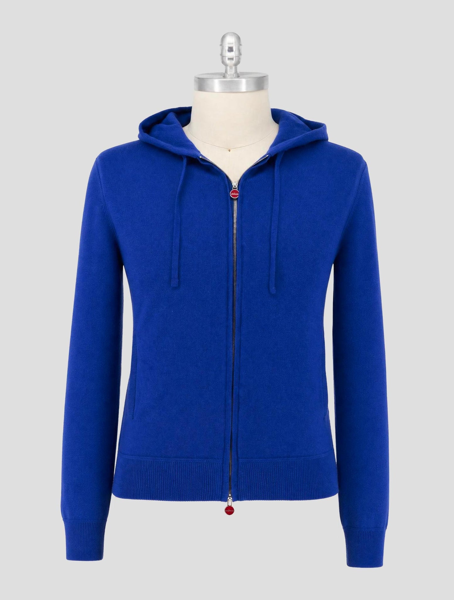 Kiton Blue Cashmere Sweater Hoodie