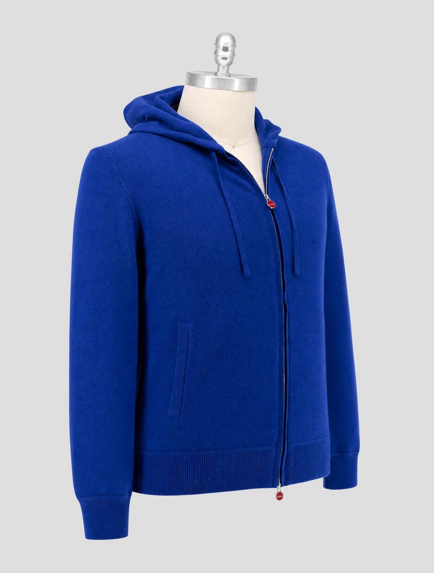 Kiton Blue Cashmere Sweater Hoodie