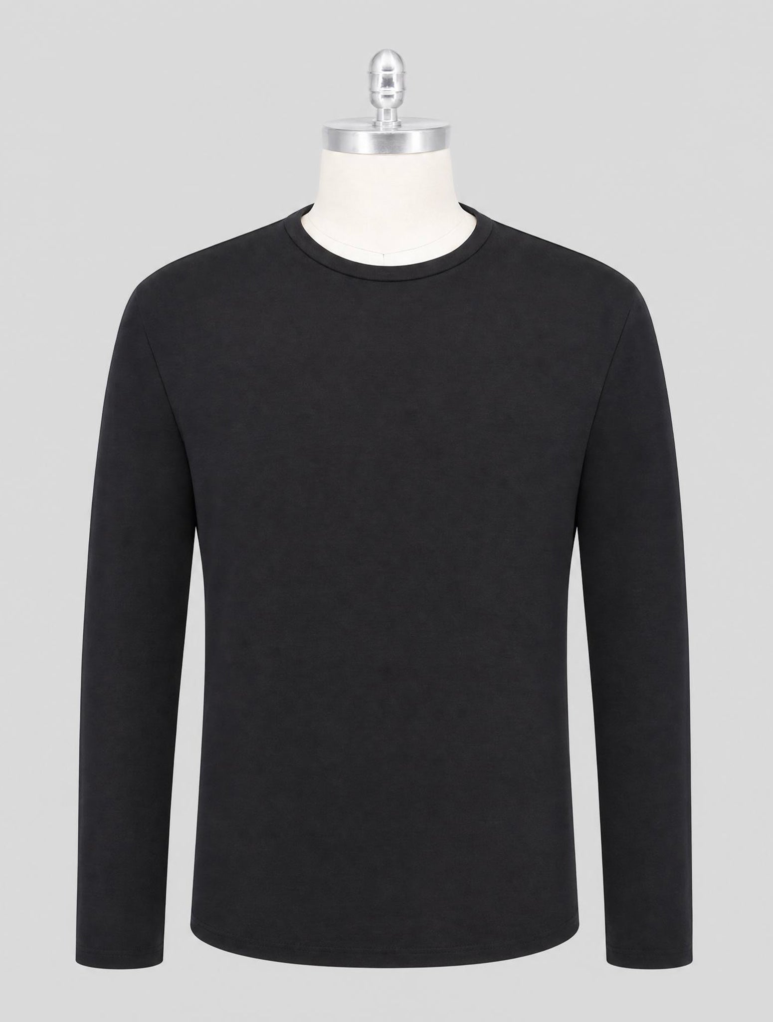 Kiton Black Cotton Sweater Crewneck