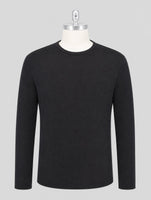 Kiton Black Cotton Sweater Crewneck